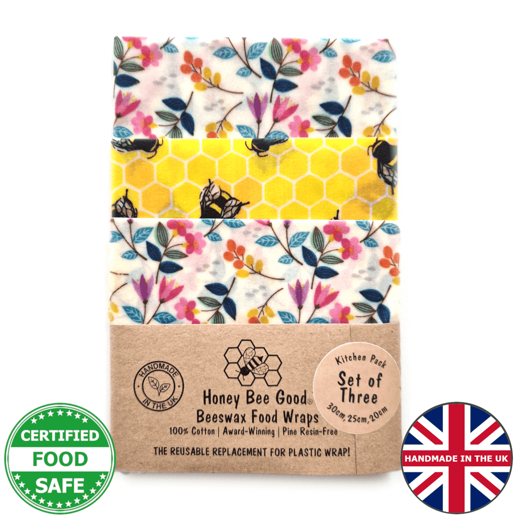 Earth Kind Set of 3 beeswax wraps | Meadow