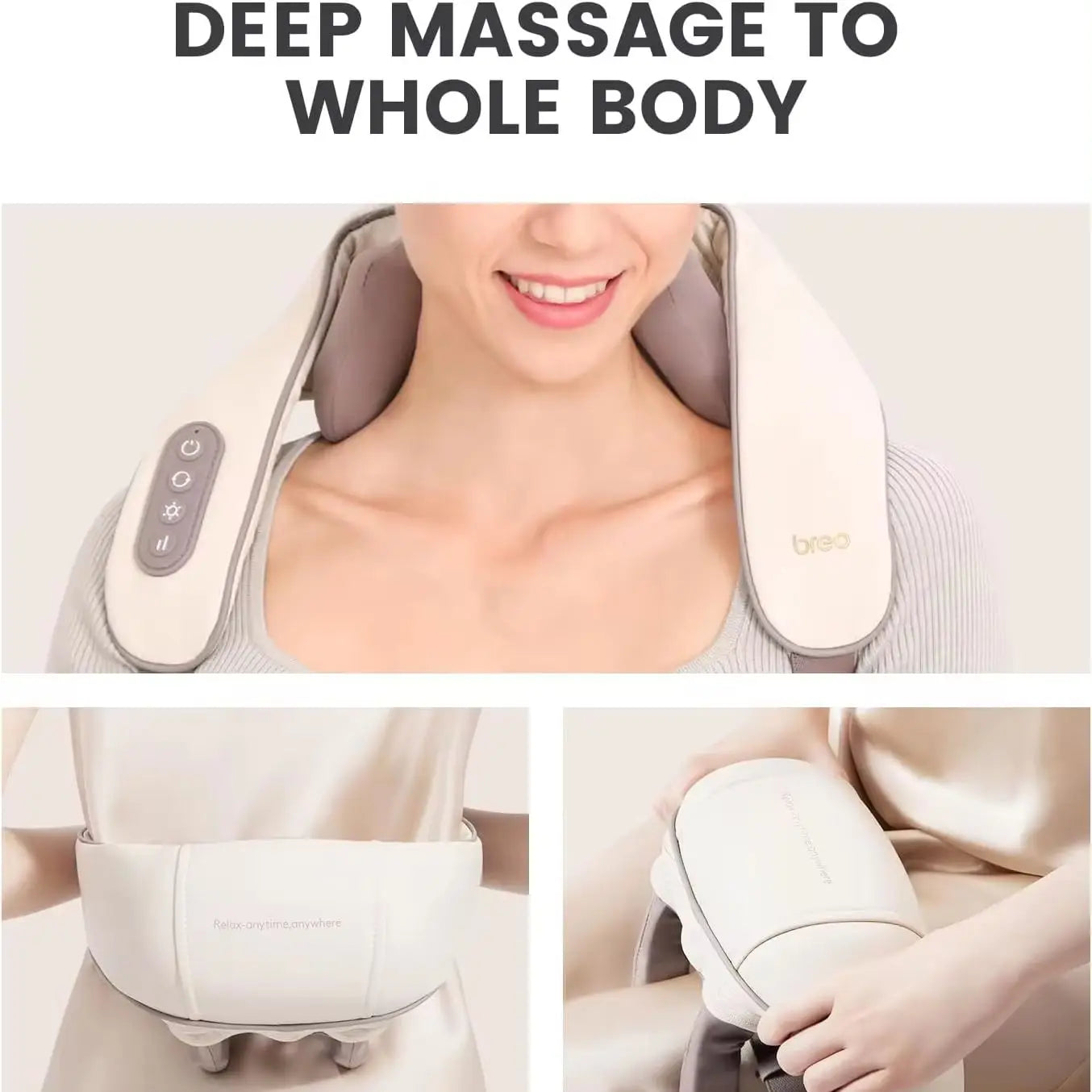 Breo N5 Mini – Patented 5D Shiatsu Neck & Shoulder Massager with Ergonomic Human-like Massage