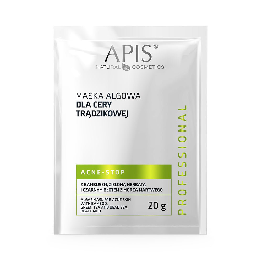 Acne-Stop - Algae Mask for Acne Skin with Bamboo, Green tea & Dead Sea Black Mud 20g by APIS | The Hackers Market