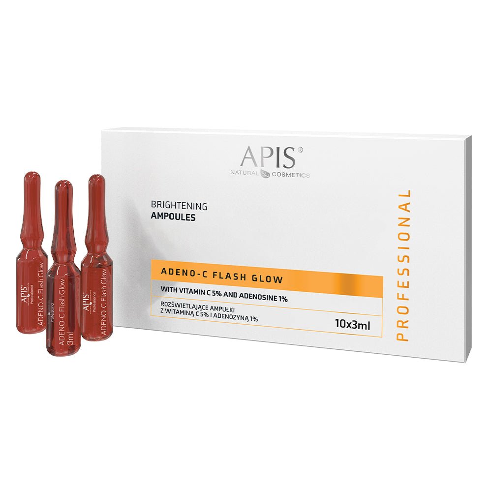 ADENO-C Flash Glow - Brightening Ampoules with vitamin C 5% & adenosine 1% 10x3ml by APIS | The Hackers Market