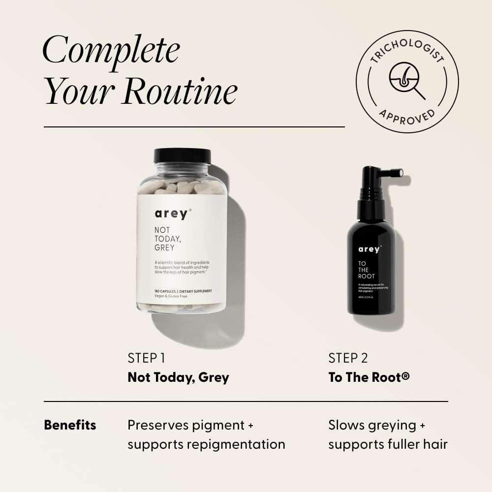 Not Today Grey - Daily Hair Supplement for Women & Men | Slow Greys & Repigment in 3–6 Months by Arey | The Hackers Market