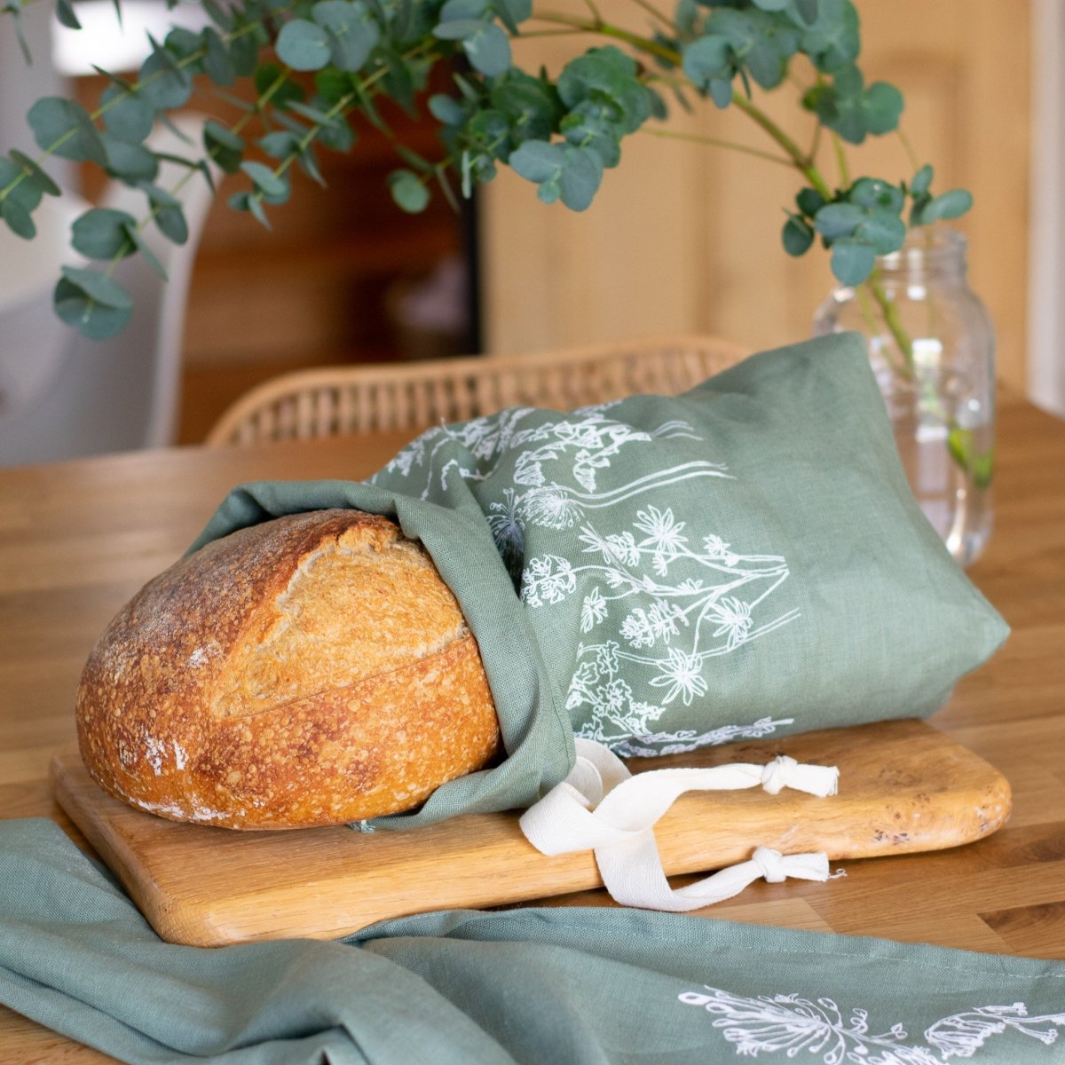 Breathable Linen Bread Bag Garden Design
