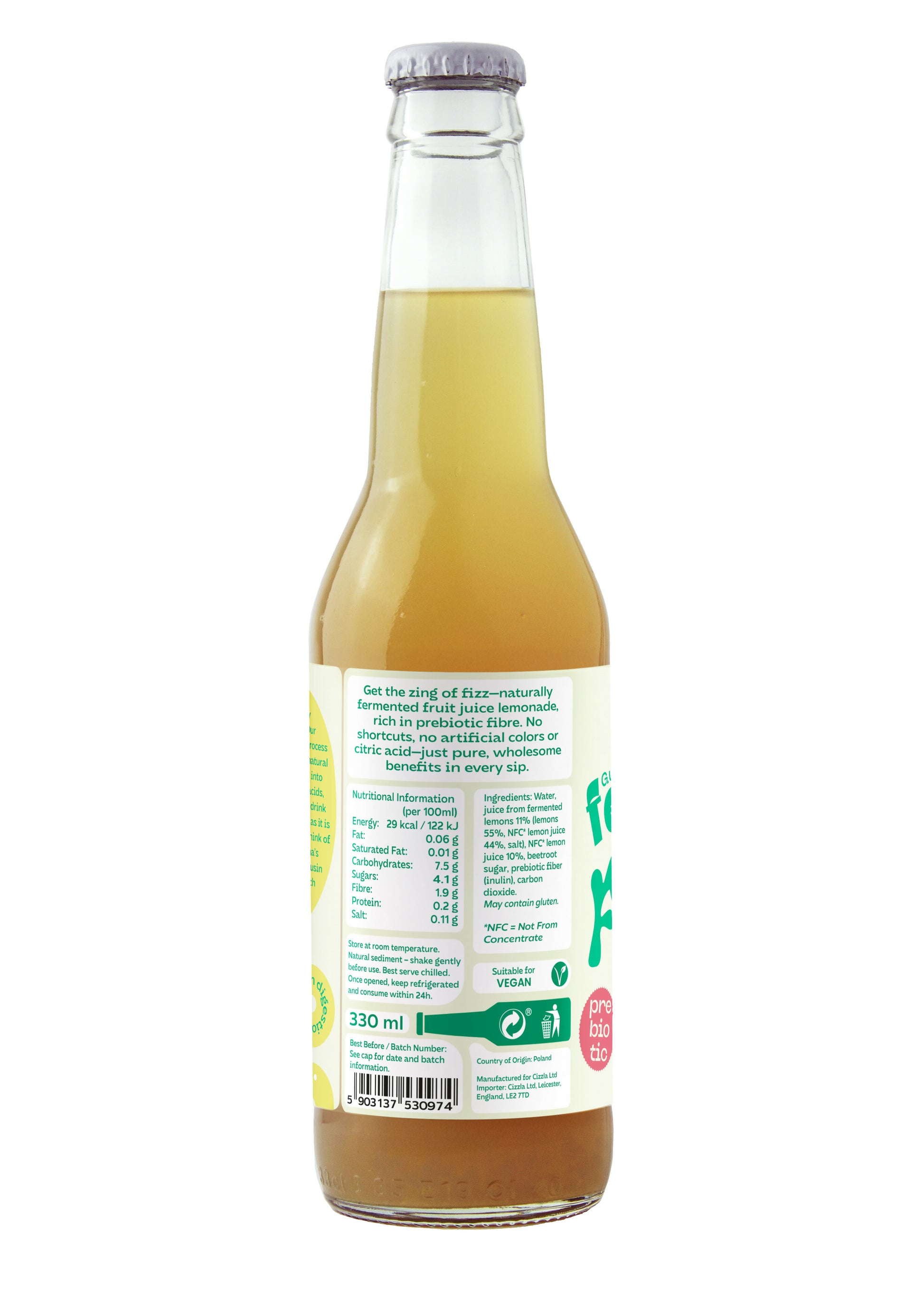Ferment Fizz Lemon Lemonade_330 ml_ingredients