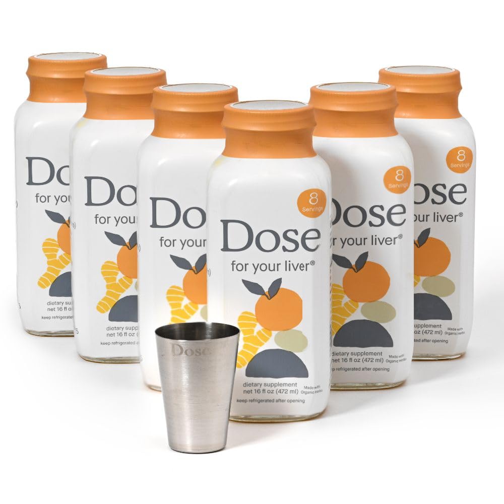 DOSE Liver Cleanse Detox & Repair – Organic Milk Thistle, Turmeric & Ginger (16oz, 6 Pack) by DOSE | The Hackers Market