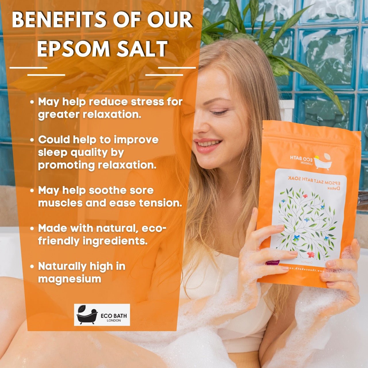 Eco Bath London Balance and Calming Epsom Salt Bath Soak - Pouch | 500g & 1000g