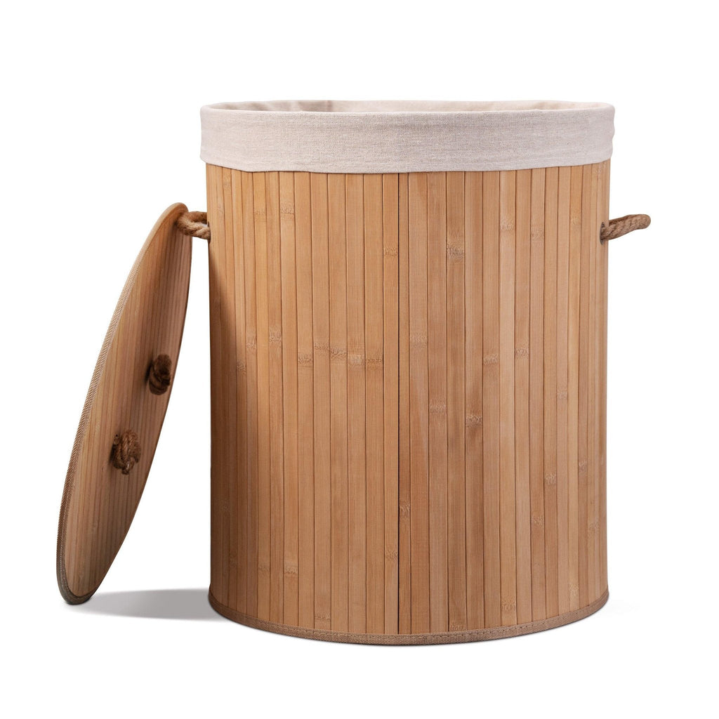 Eco Bath London Bamboo Laundry Basket with Lid and Removable Lining