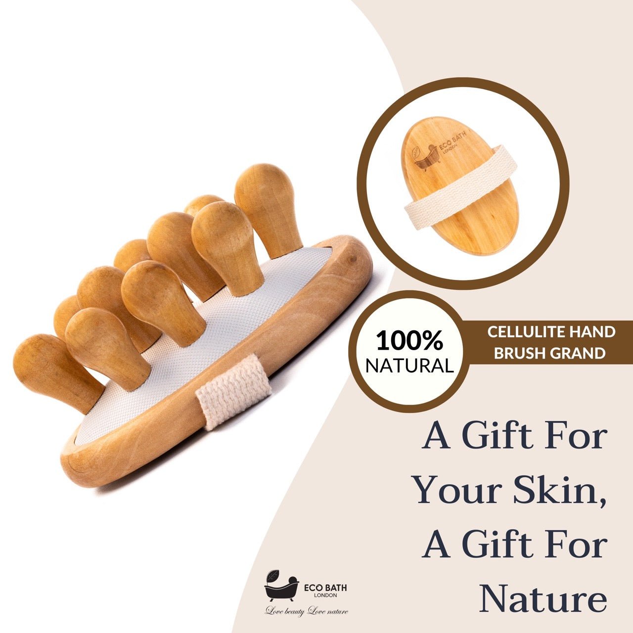 Eco Bath London Cellulite Hand Brush Grand - Cellulite Treatment Brush