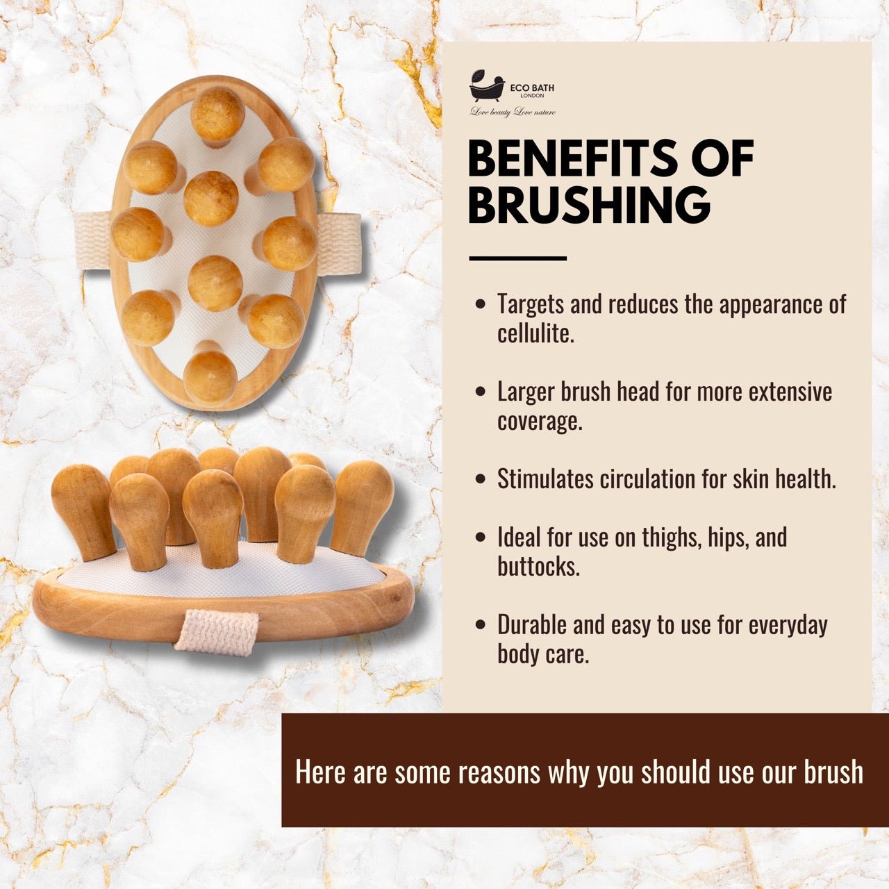 Eco Bath London Cellulite Hand Brush Grand - Cellulite Treatment Brush