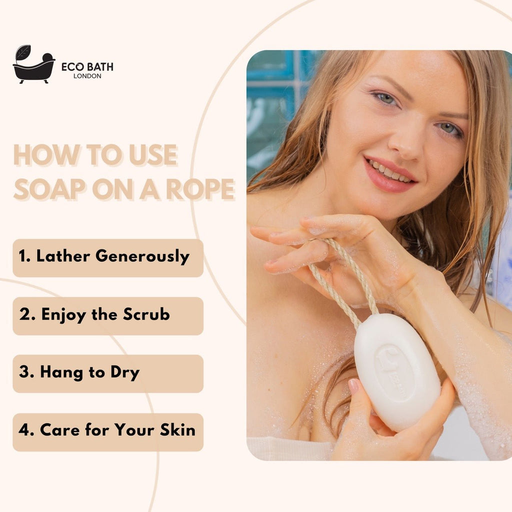 Eco Bath London Donkey’s Milk Soap on a Rope 220g - Luxurious and Eco Friendly Body Wash Bar with Shea Butter by Eco Bath London | The Hackers Market