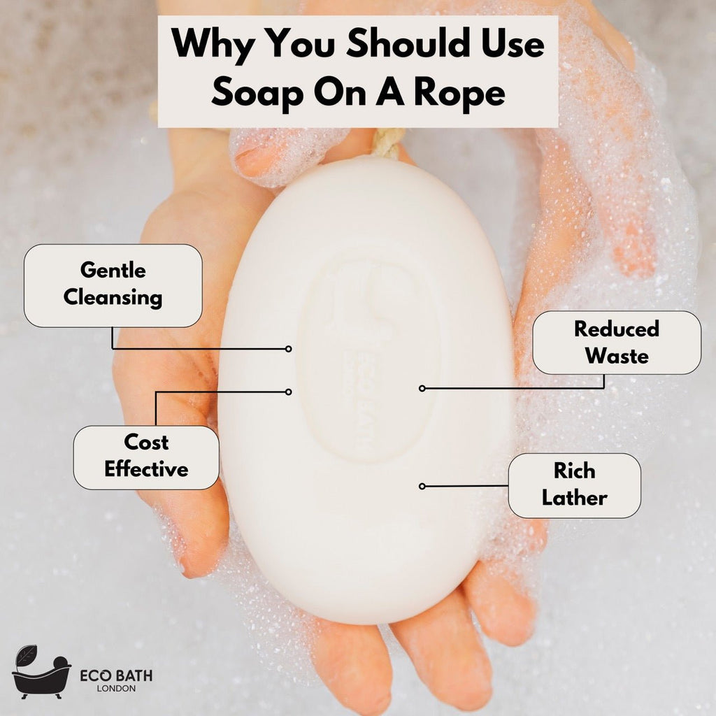 Eco Bath London Donkey’s Milk Soap on a Rope 220g - Luxurious and Eco Friendly Body Wash Bar with Shea Butter by Eco Bath London | The Hackers Market