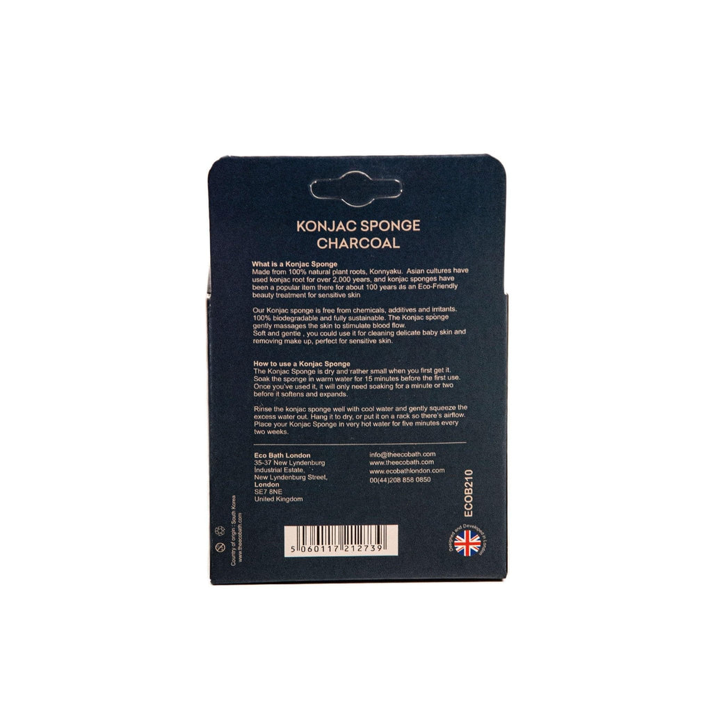 Eco Bath London Konjac Sponge Charcoal - Natural Exfoliating Sponge for Facial Deep Cleansing by Eco Bath London | The Hackers Market