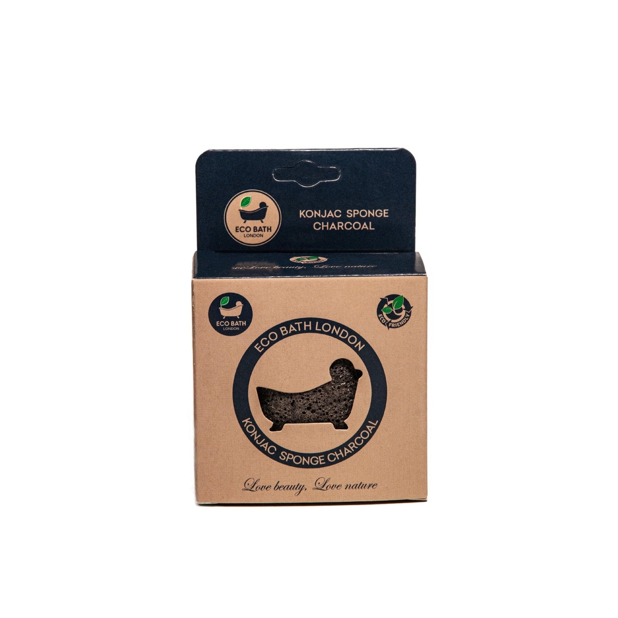 Eco Bath London Konjac Sponge Charcoal - Natural Exfoliating Sponge for Facial Deep Cleansing