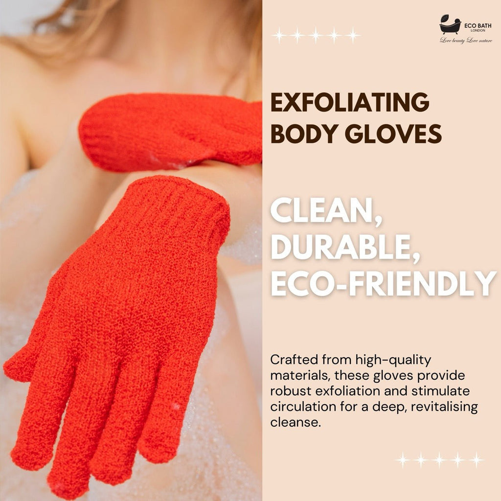 Eco Bath London 1 Pair of Exfoliating Body Gloves