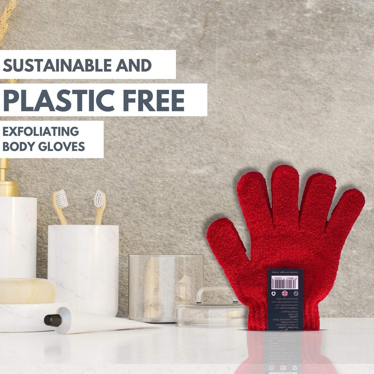 Eco Bath London 1 Pair of Exfoliating Body Gloves