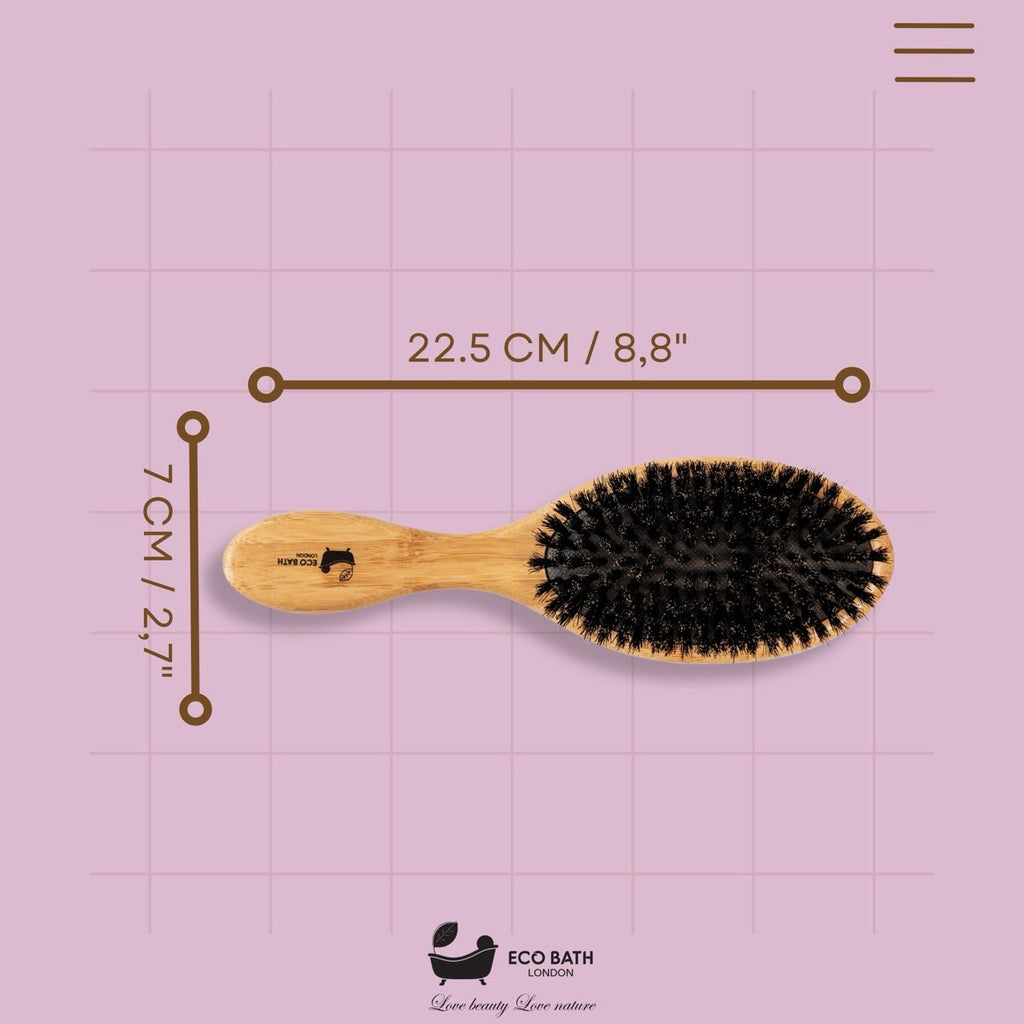 Eco Bath London Bamboo Hair Brush with Boar Bristles - Eco-Friendly Detangling Hairbrush for All Hair Types by Eco Bath London | The Hackers Market
