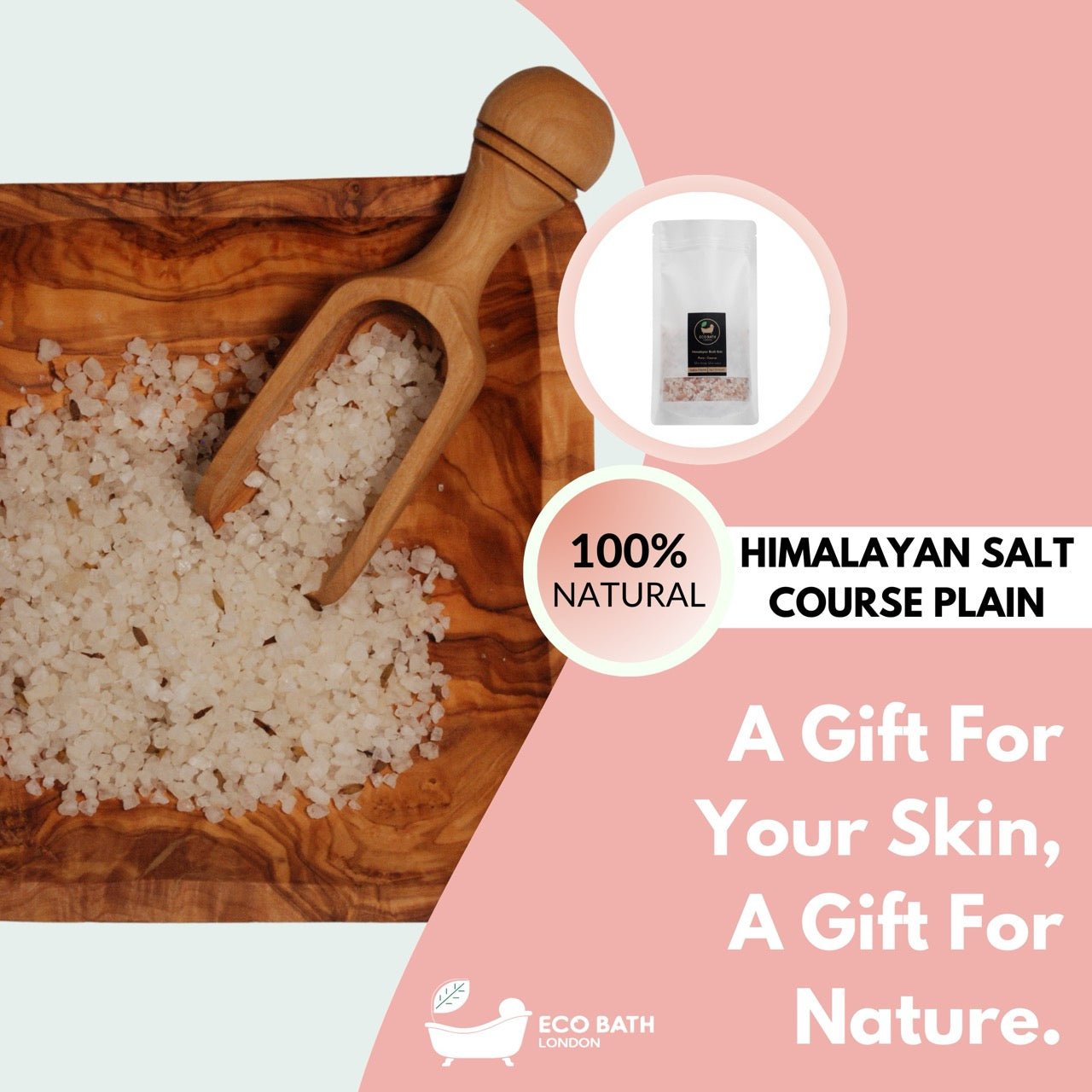 Eco Bath London Himalayan Bath Salt Coarse Plain - 1 KG