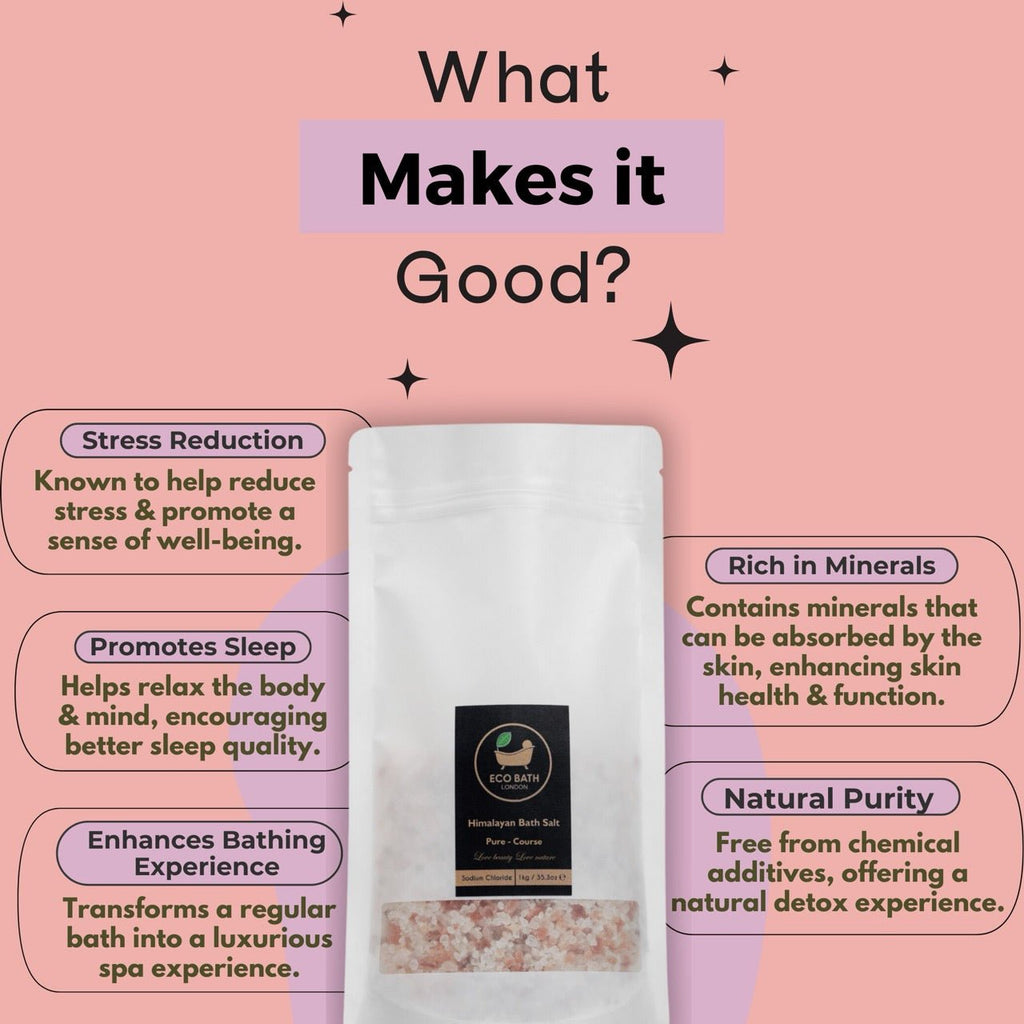 Eco Bath London Himalayan Bath Salt Coarse Plain - 1 KG