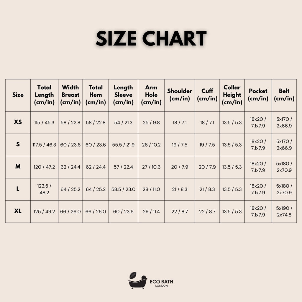 Eco Bath London Hooded Organic Cotton Bath Robe - 100% Certified Organic Cotton