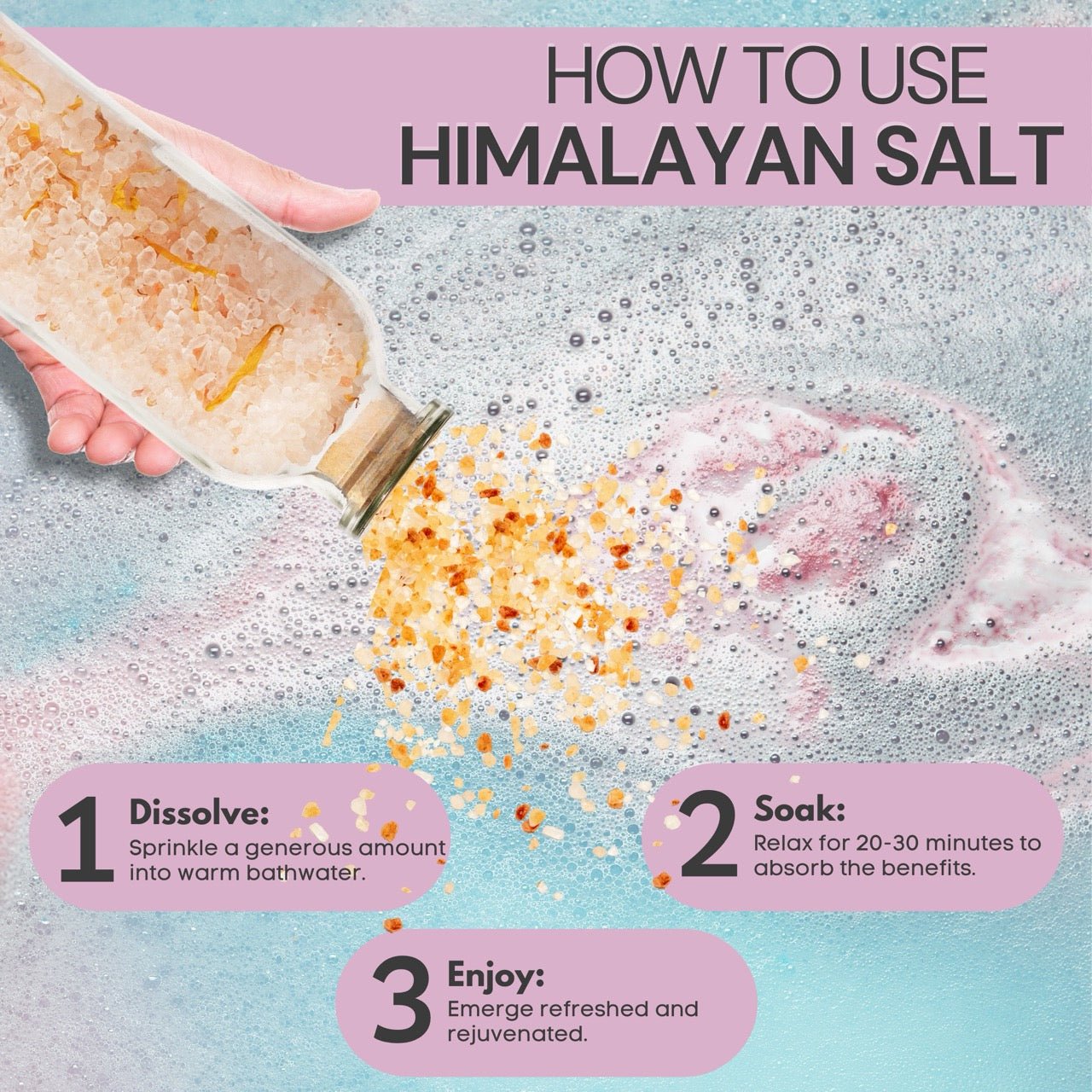 Eco Bath London Lemongrass Himalayan Bath Salt 300g - Premium Himalayan Salt Infused with Lemongrass & Calendula