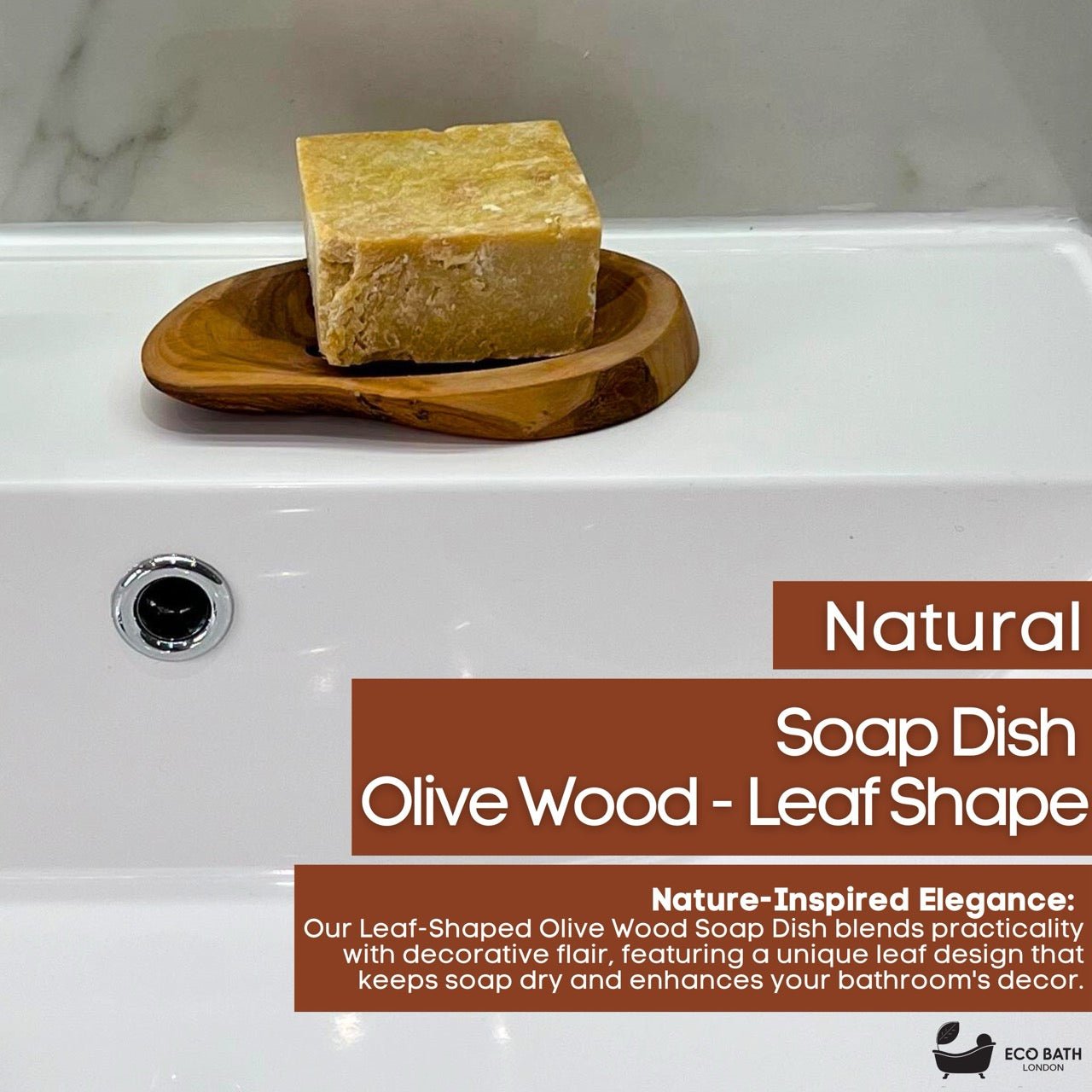 Eco Bath London Olive Wood Leaf Soap Dish