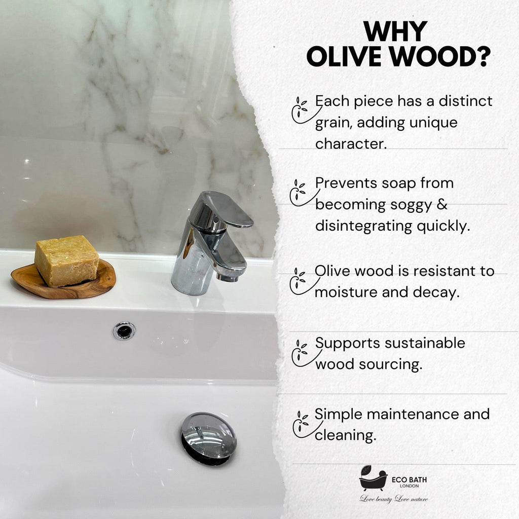 Eco Bath London Olive Wood Leaf Soap Dish