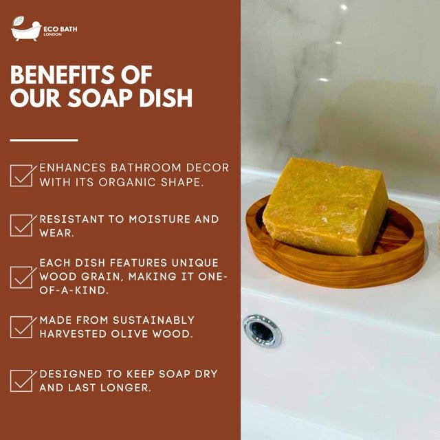 Eco Bath London Olive Wood Oval Soap Dish