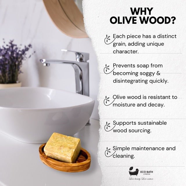 Eco Bath London Olive Wood Oval Soap Dish