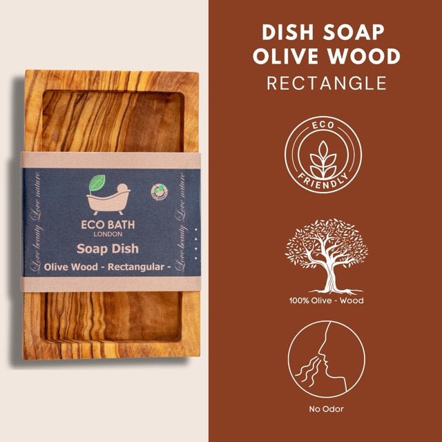 Eco Bath London Olive Wood Rectangle Soap Dish