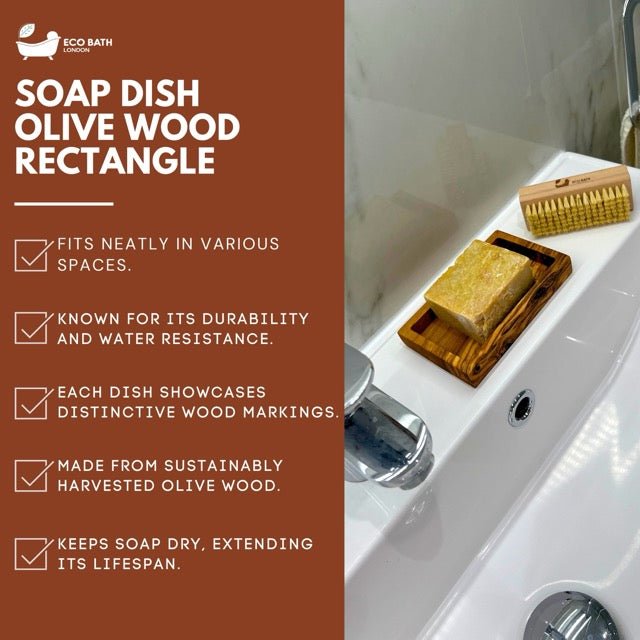 Eco Bath London Olive Wood Rectangle Soap Dish