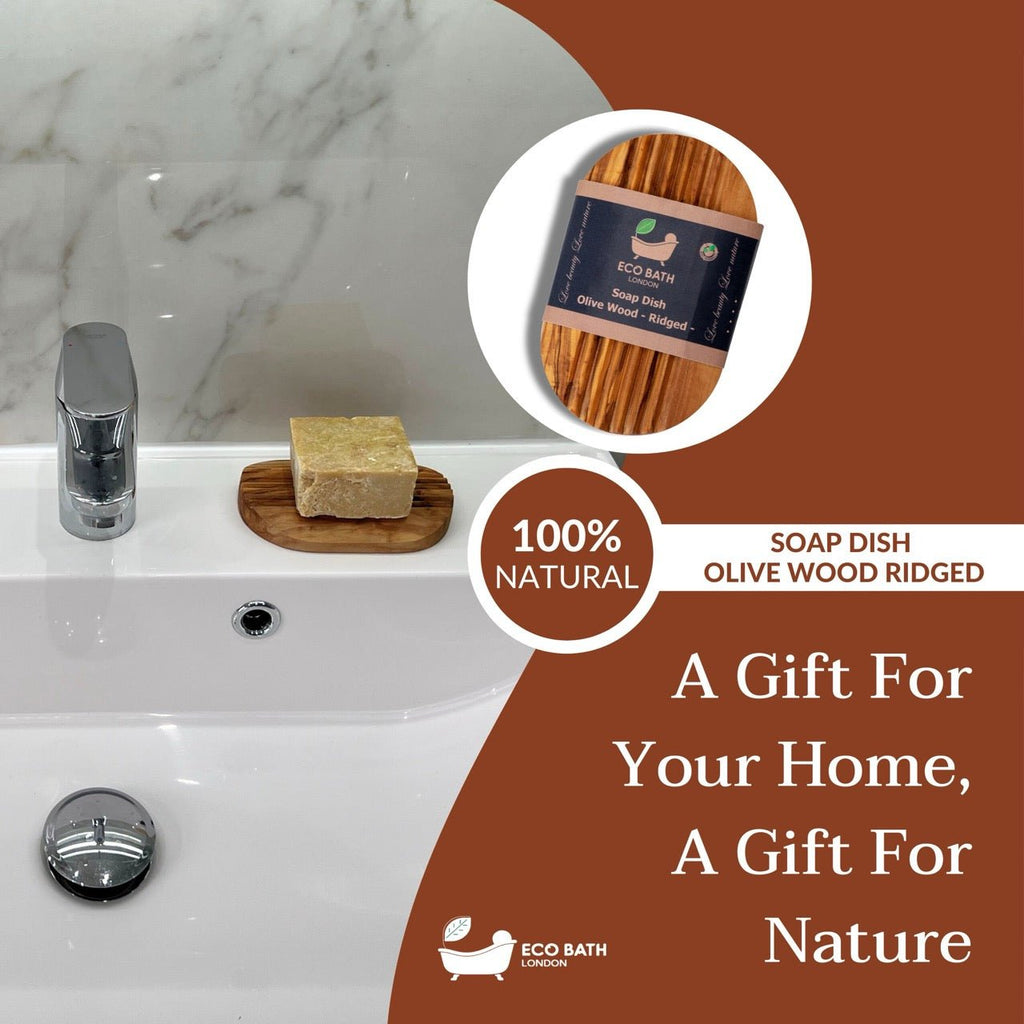 Eco Bath London Olive Wood Ridged Soap Dish