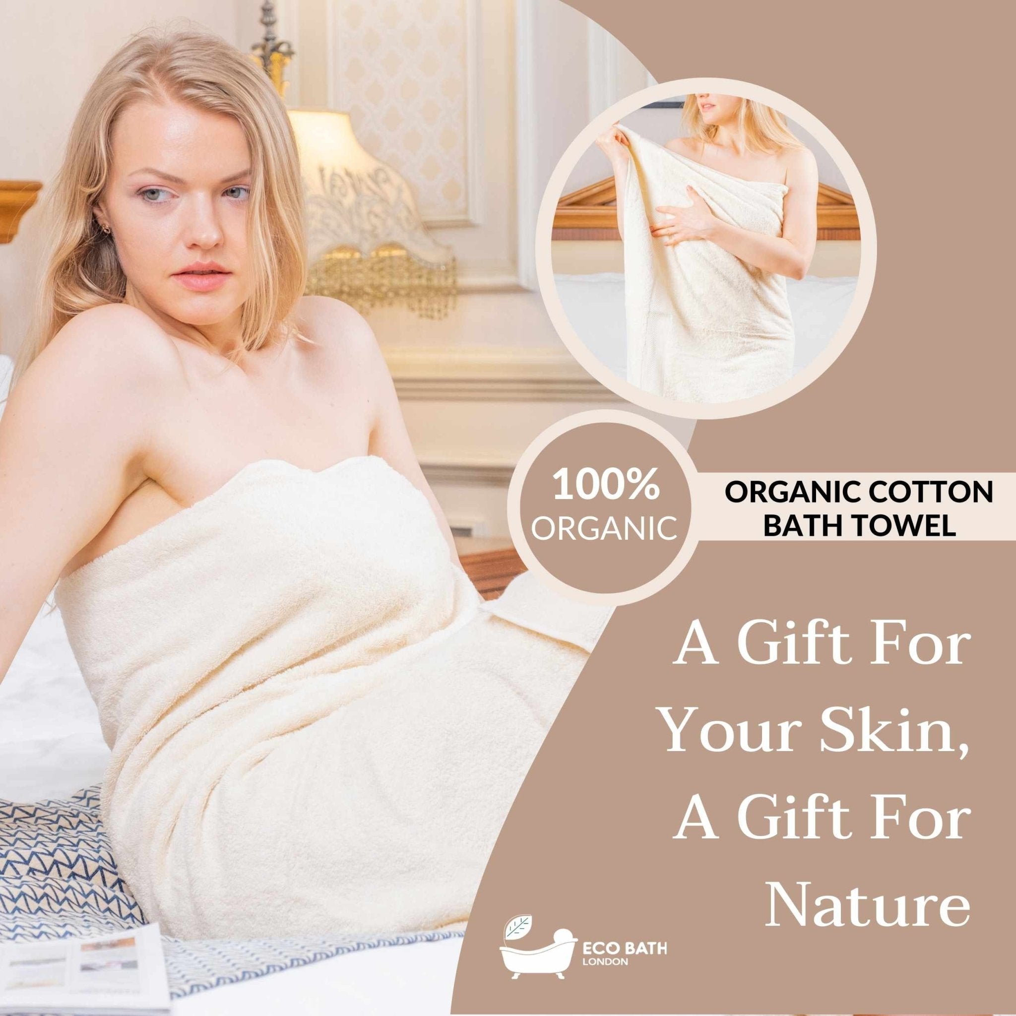 Eco Bath London Organic Cotton Bath Towel - Available in Multiple Sizes