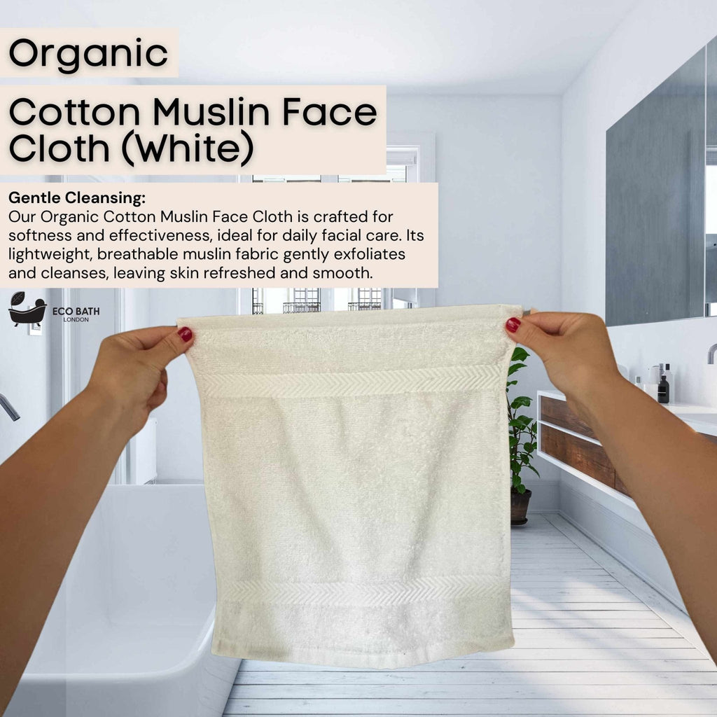 Eco Bath London Organic Cotton Face Flannels 30x30cm