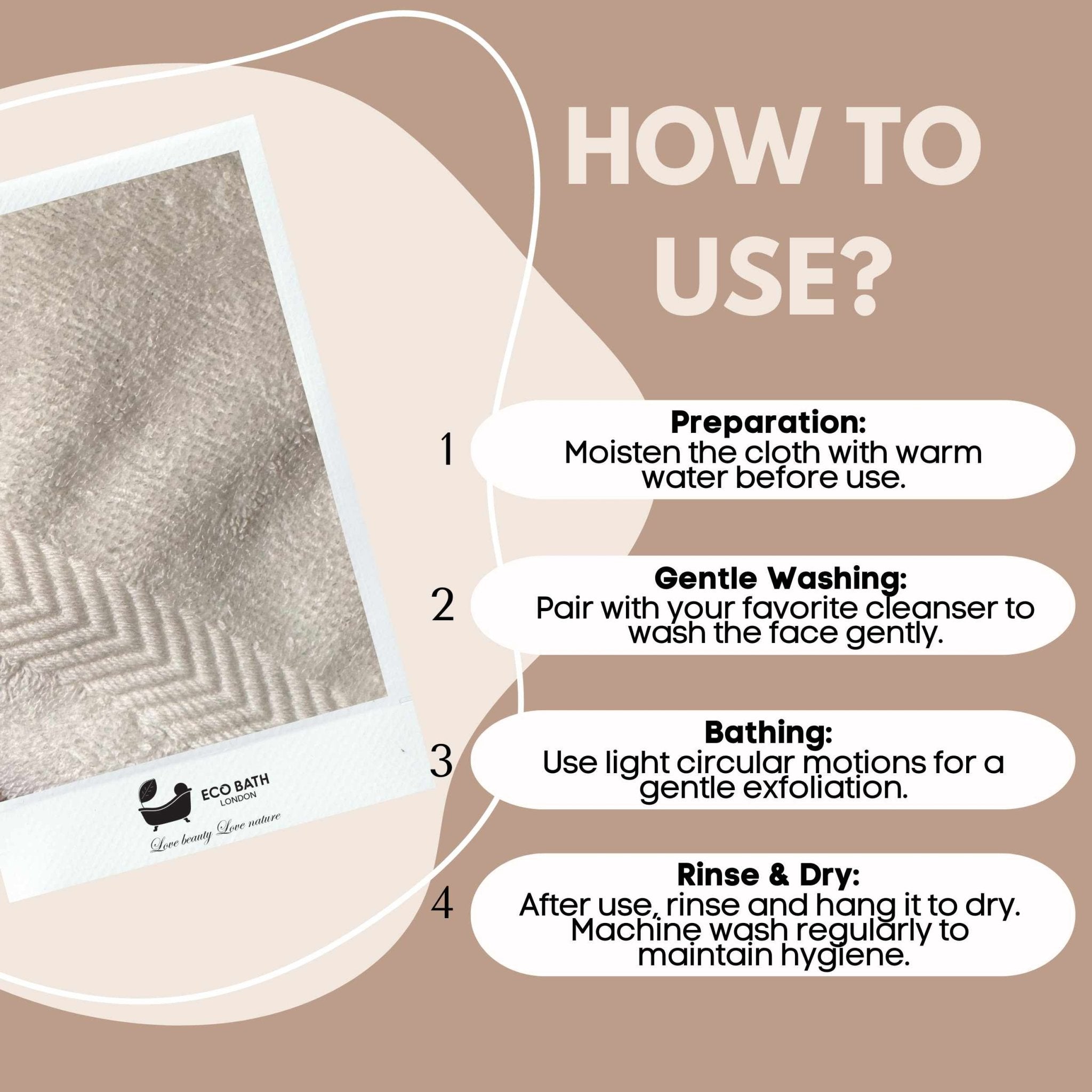 Eco Bath London Organic Cotton Face Flannels 30x30cm