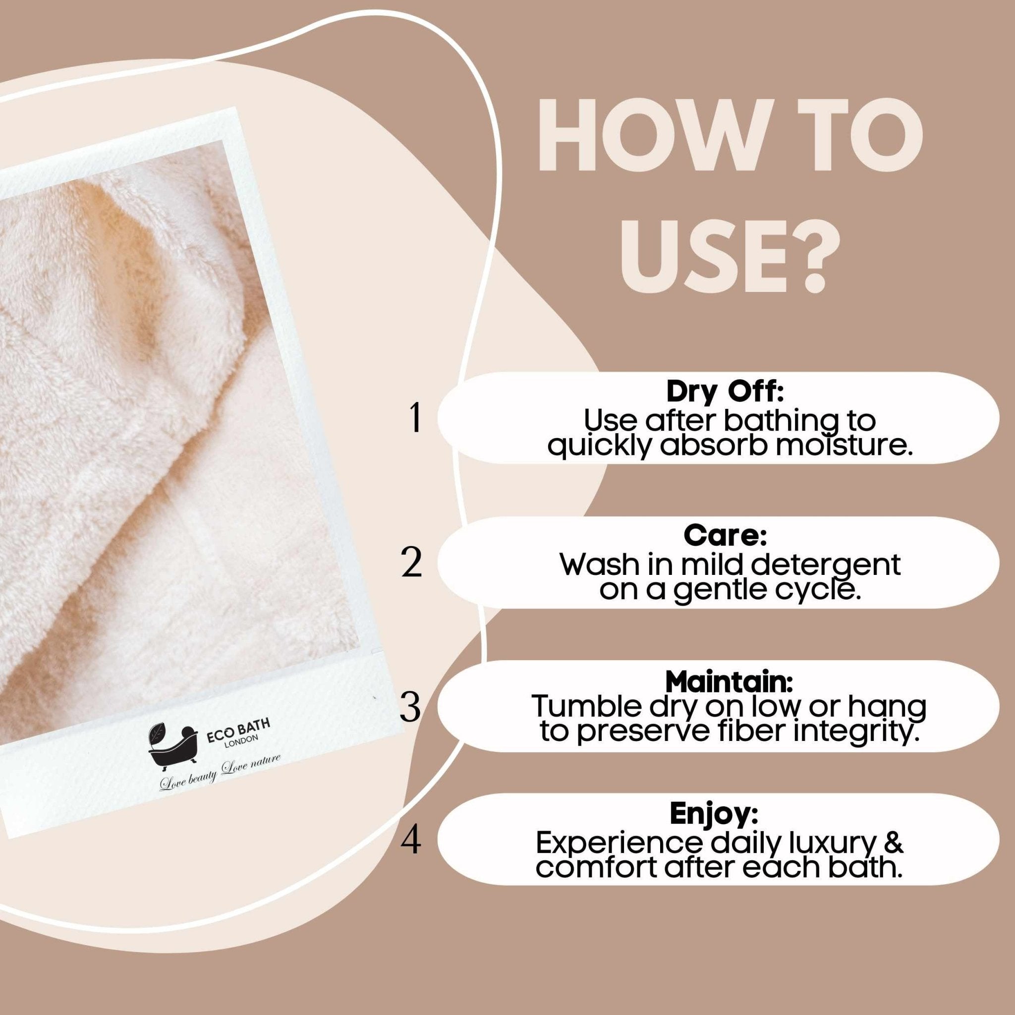 Eco Bath London Organic Cotton Hand Towel - 50x100cm