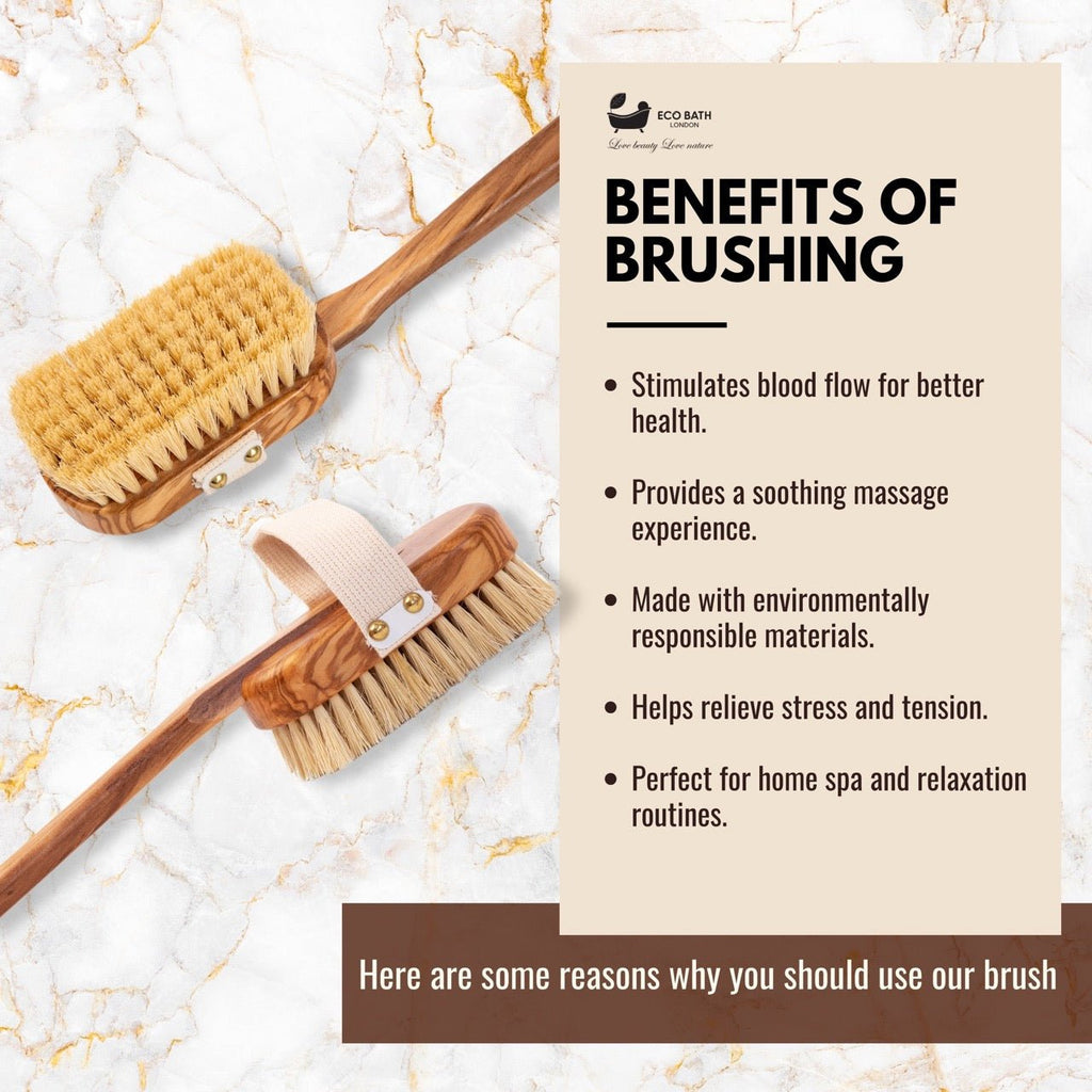 Eco Bath London Luxury Natural Sisal Olive Wood Body Brush - The Ultimate Dry Brushing Body Brush by Eco Bath London | The Hackers Market