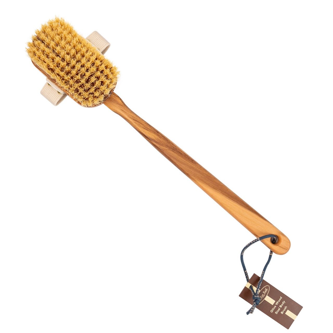 Eco Bath London Luxury Natural Sisal Olive Wood Body Brush - The Ultimate Dry Brushing Body Brush