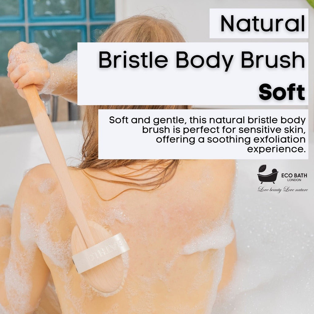 Eco Bath Natural Bristle Body Brush Detachable with Soft Bristles by Eco Bath London | The Hackers Market