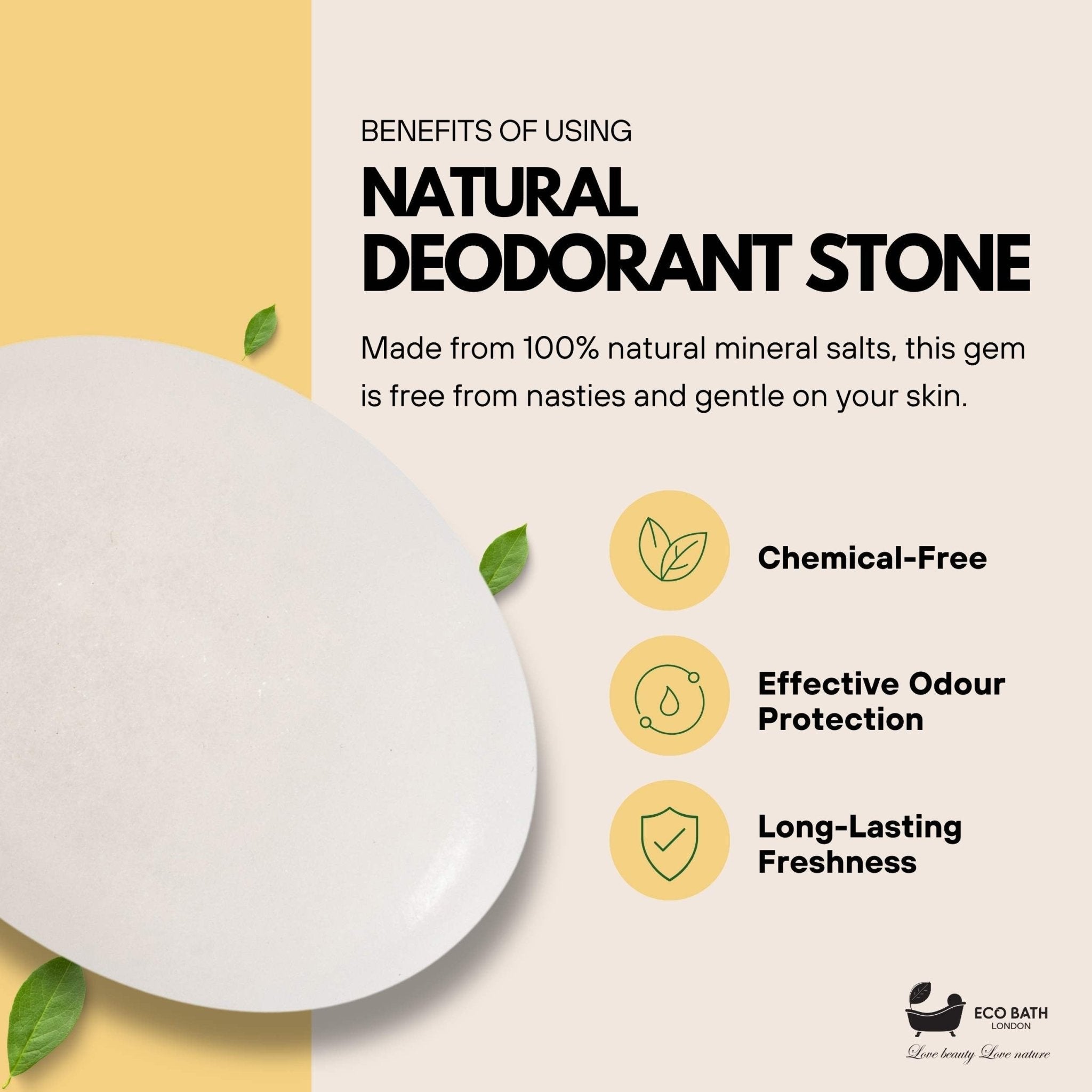 Eco Bath Natural Deodorant Stone (160gr) by Eco Bath London | The Hackers Market