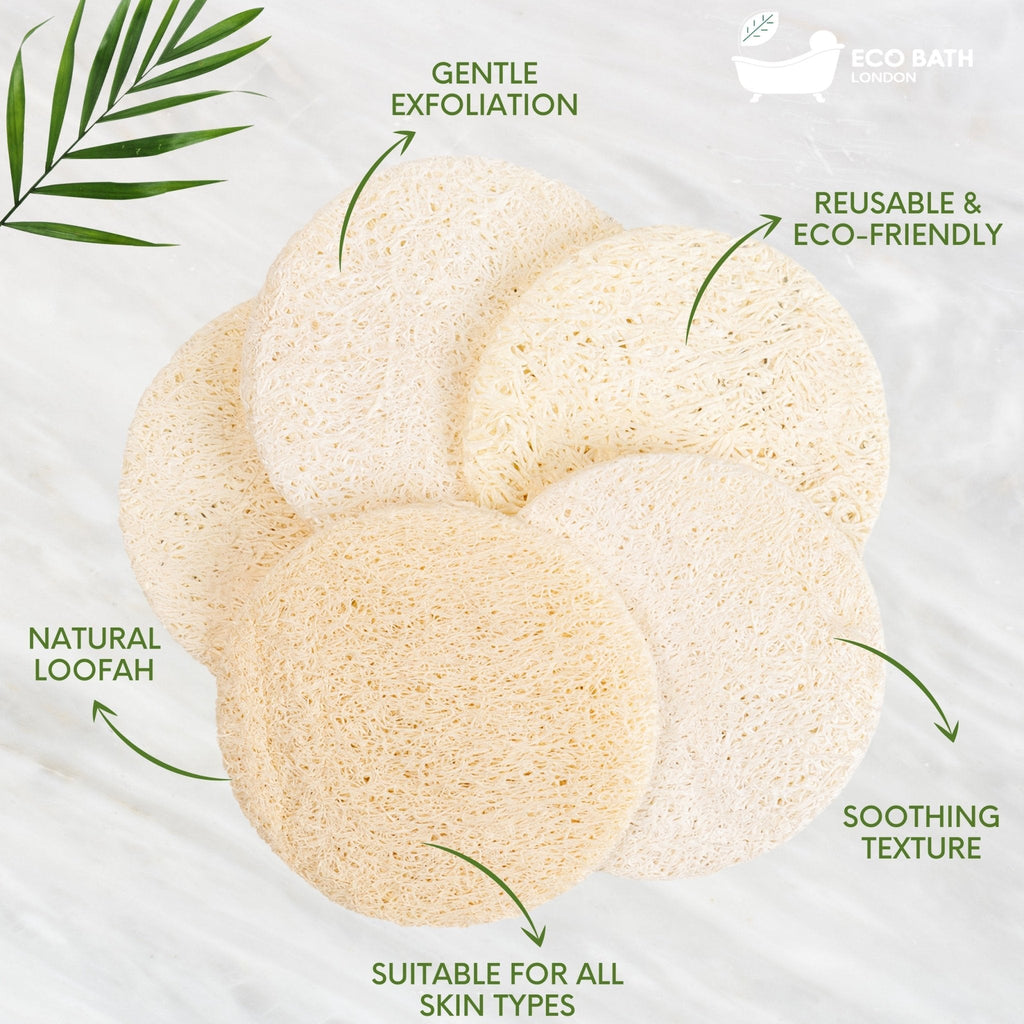 Eco Bath London Natural Loofah Face Exfoliating Scrubber Pads - 6 Count (1 Pack) by Eco Bath London | The Hackers Market
