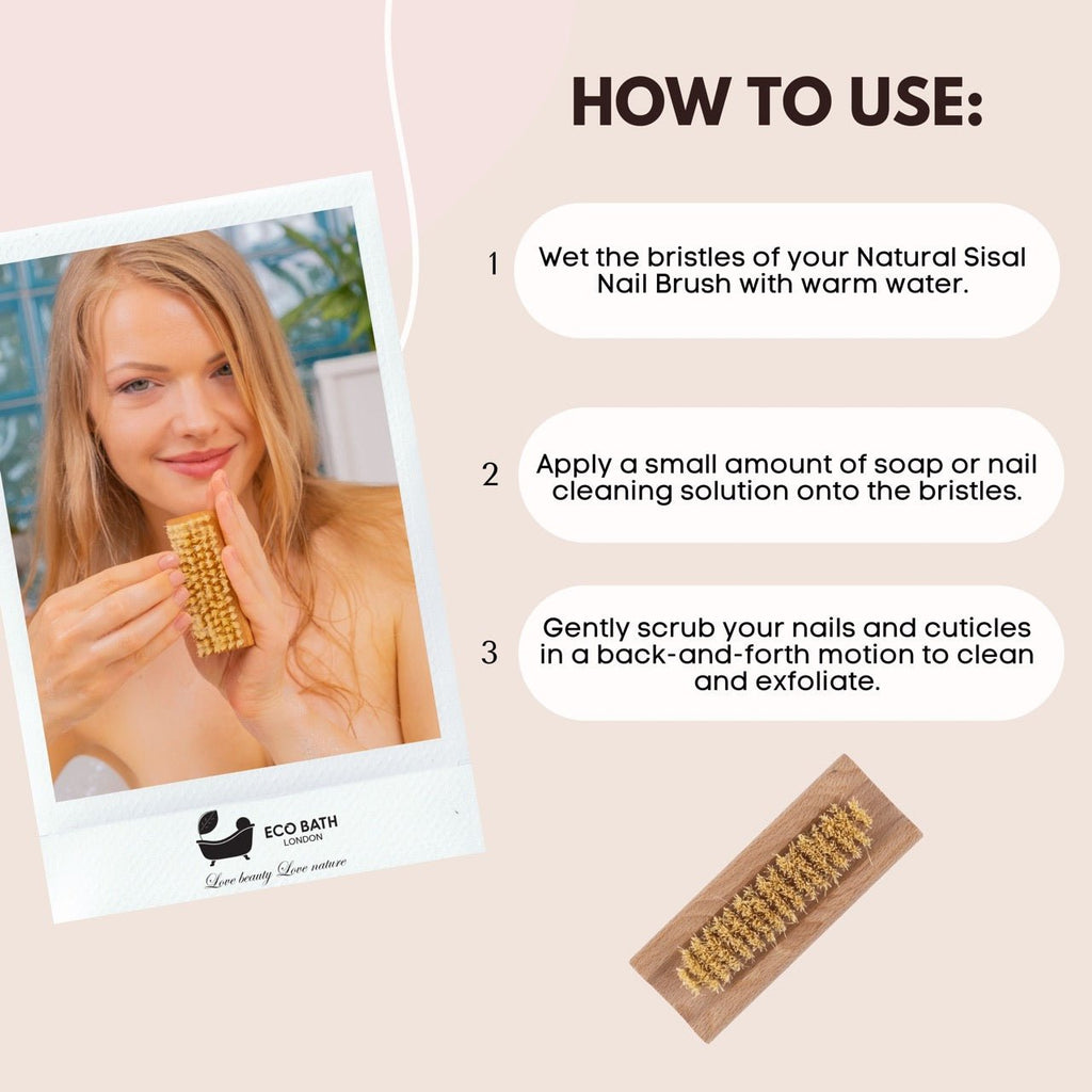 Eco Bath Natural Sisal Nail Brush Collection - Available in Beech Wood, Walnut Wood and Olive Wood by Eco Bath London | The Hackers Market