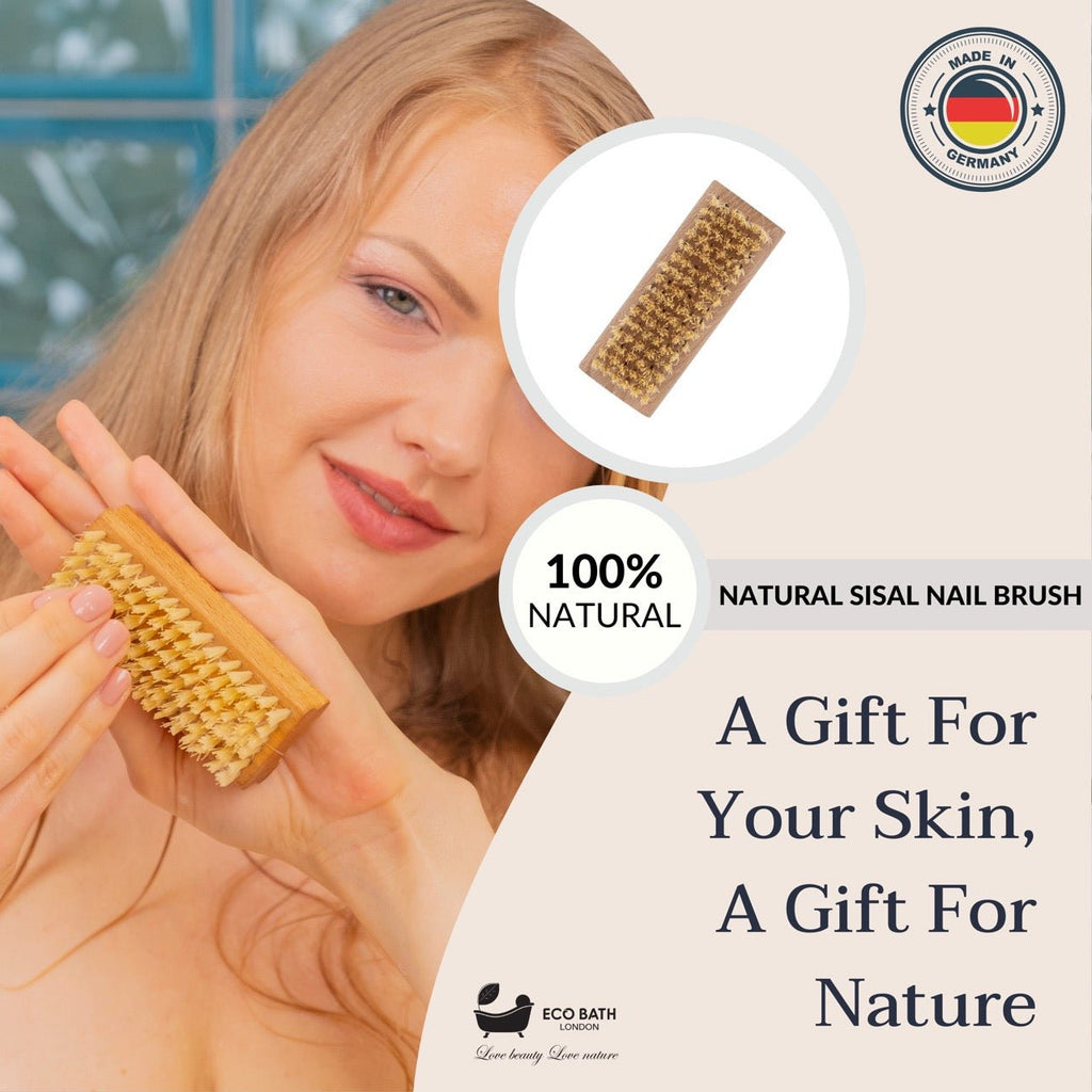 Eco Bath Natural Sisal Nail Brush Collection - Available in Beech Wood, Walnut Wood and Olive Wood by Eco Bath London | The Hackers Market