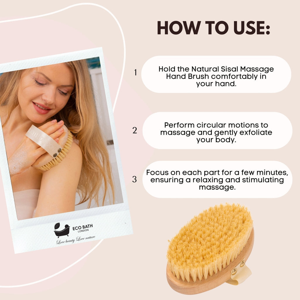Eco Bath London Natural Sisal Massage Hand Brush - Dry Brushing Hand Brush for Exfoliation by Eco Bath London | The Hackers Market
