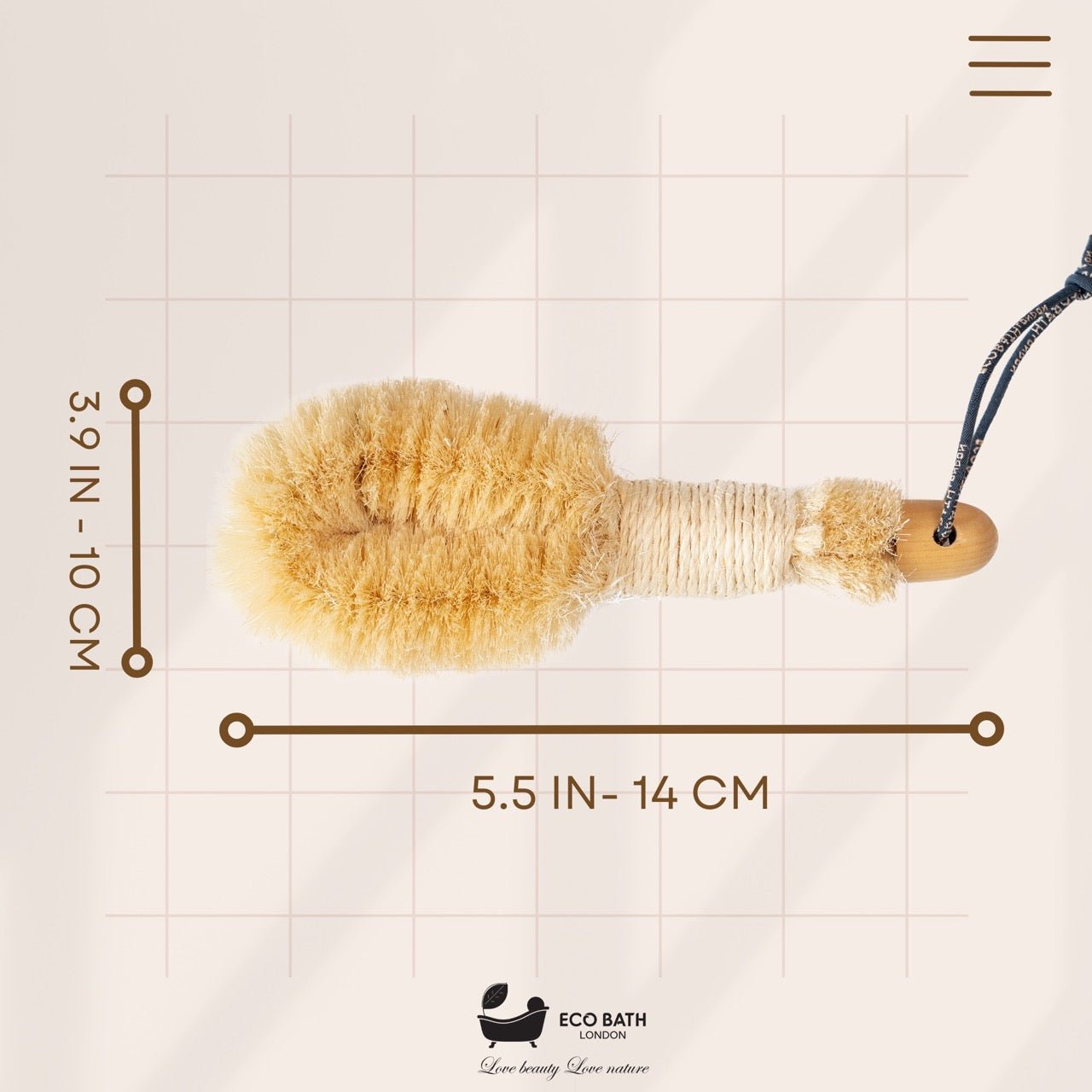 Eco Bath Natural Sisal Round Brush Japanese Style by Eco Bath London | The Hackers Market
