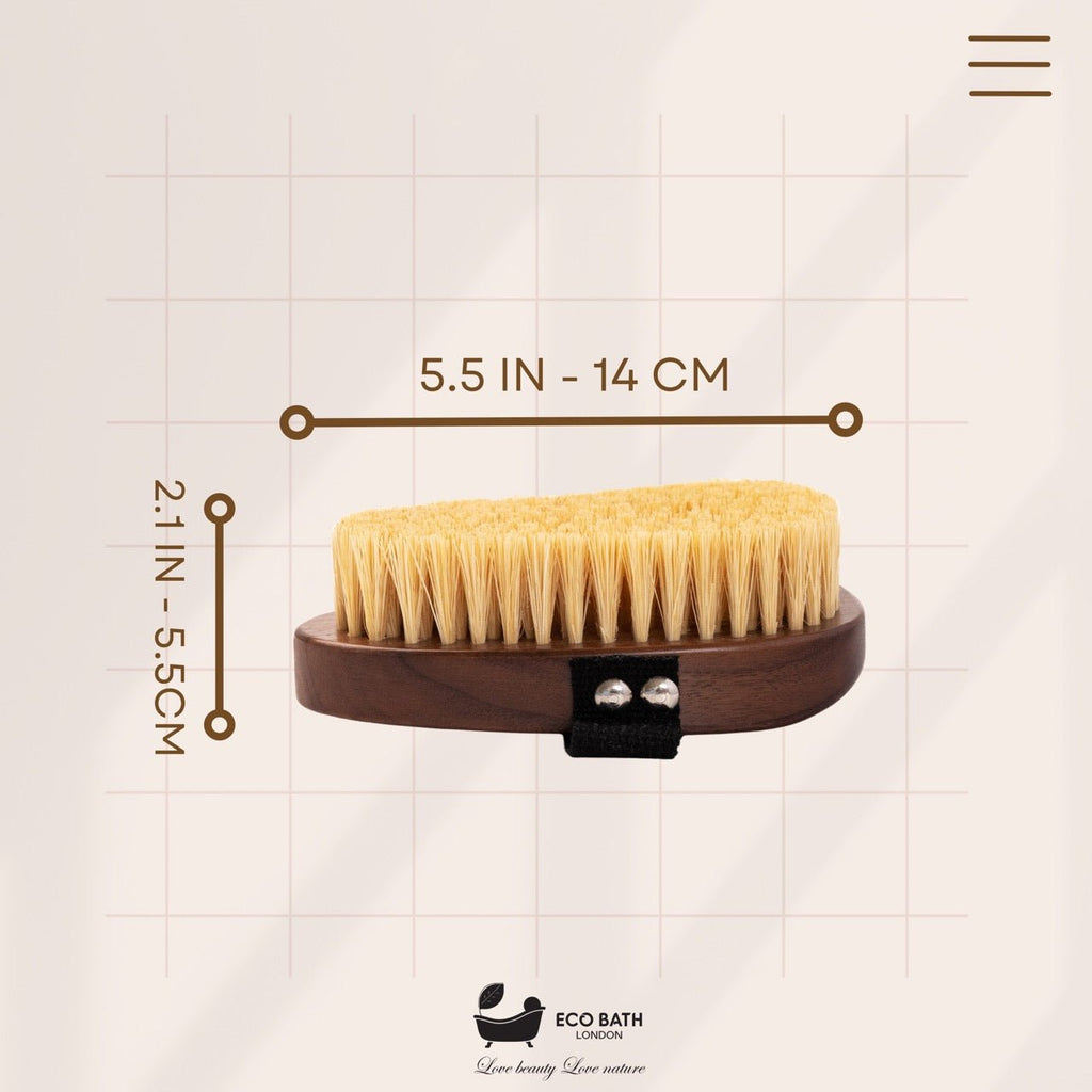 Eco Bath London Natural Sisal Walnut Hand Brush - Luxury Hand Brush for Dry Brushing by Eco Bath London | The Hackers Market