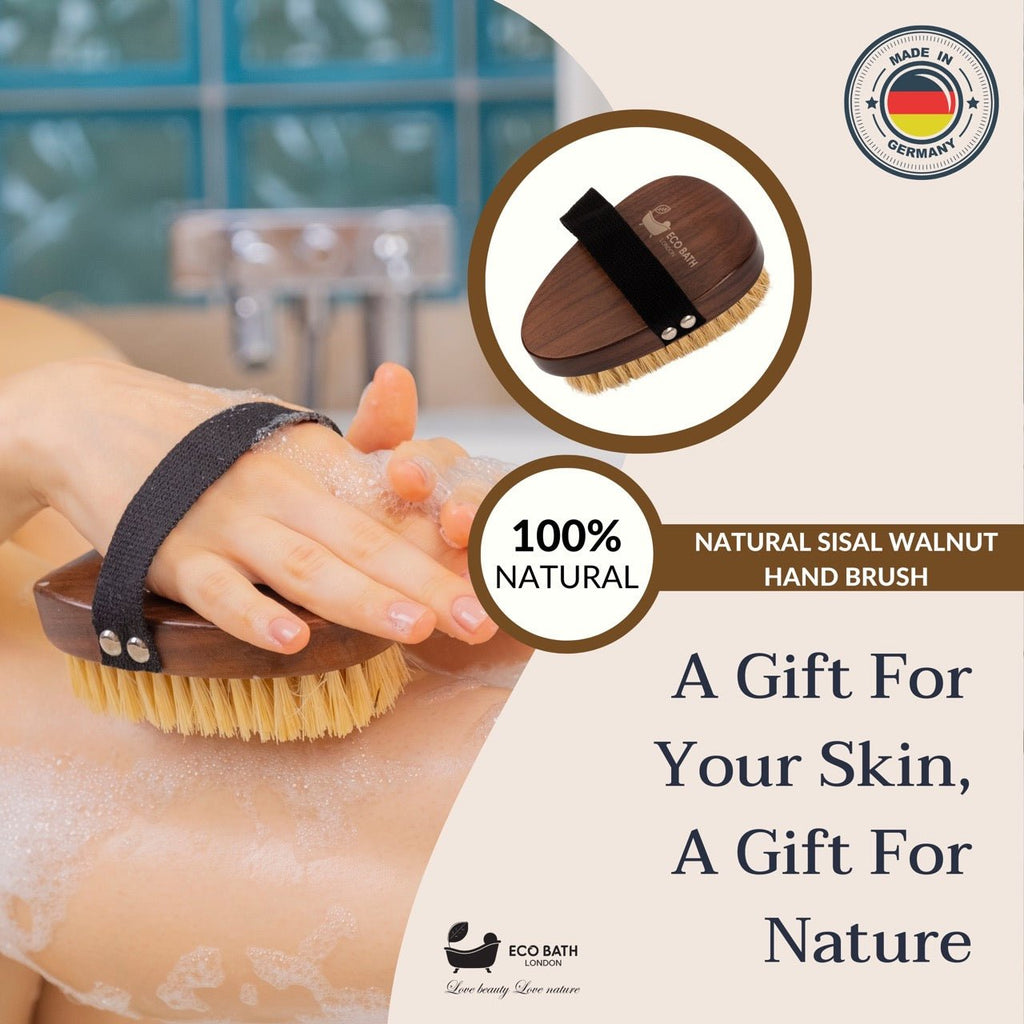Eco Bath London Natural Sisal Walnut Hand Brush - Luxury Hand Brush for Dry Brushing by Eco Bath London | The Hackers Market