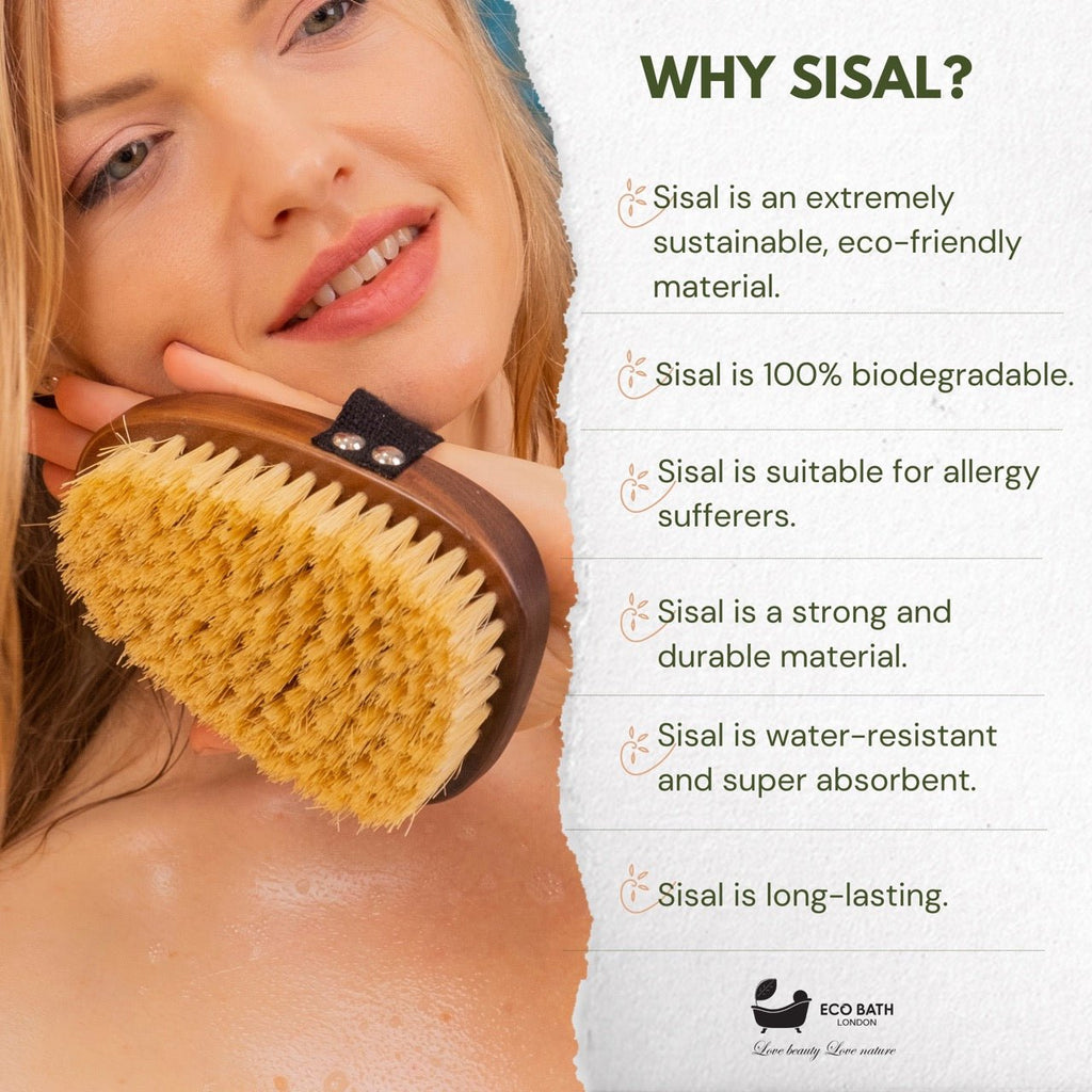 Eco Bath London Natural Sisal Walnut Hand Brush - Luxury Hand Brush for Dry Brushing by Eco Bath London | The Hackers Market
