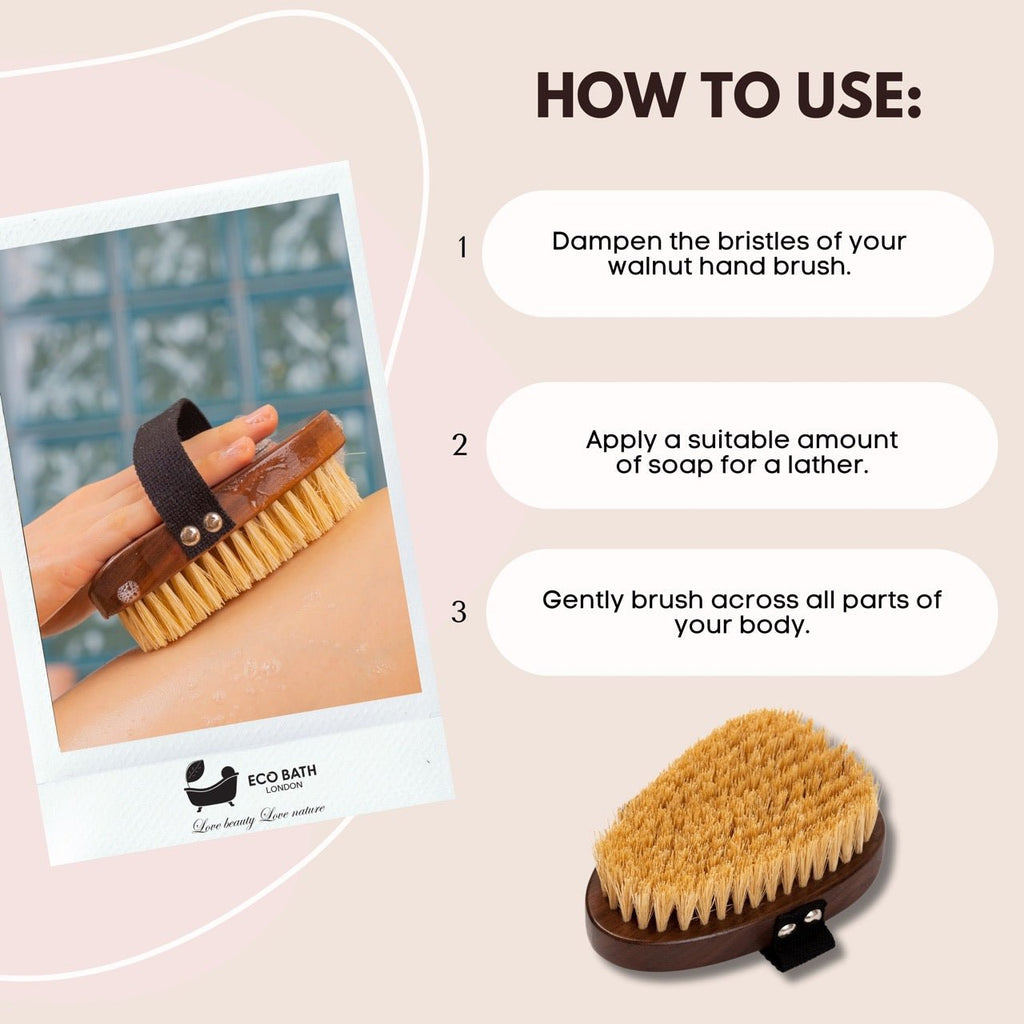 Eco Bath London Natural Sisal Walnut Hand Brush - Luxury Hand Brush for Dry Brushing by Eco Bath London | The Hackers Market