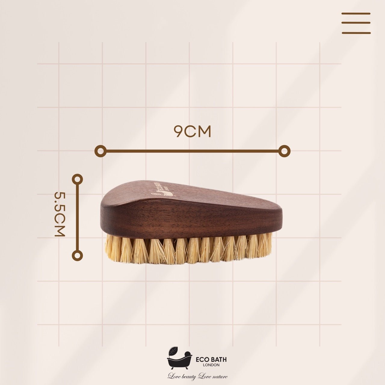 Eco Bath Natural Sisal Walnut Wood Nail Brush - Luxurious Design by Eco Bath London | The Hackers Market