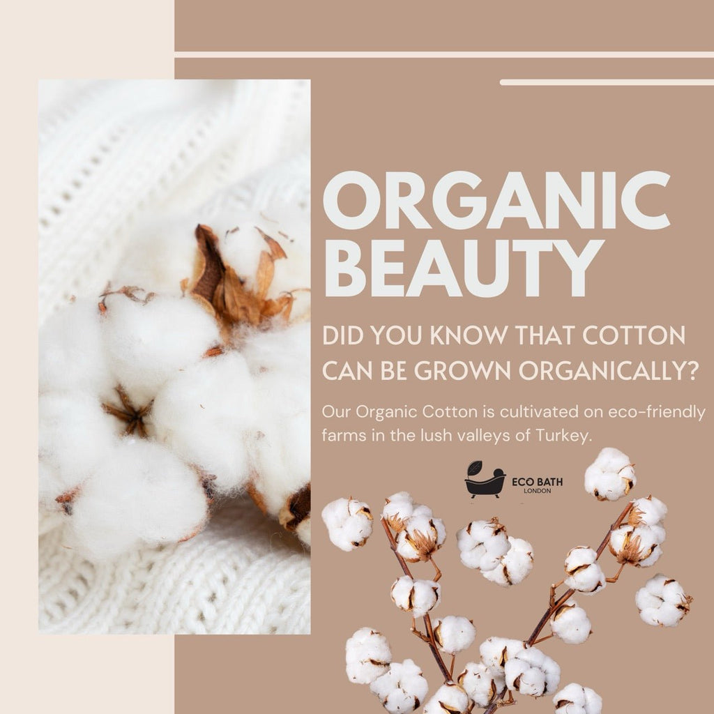 Eco Bath London Natural Towelling Slippers - GOTS Certificated Luxury 100% Organic Cotton Indoor Slippers for Bath and Home