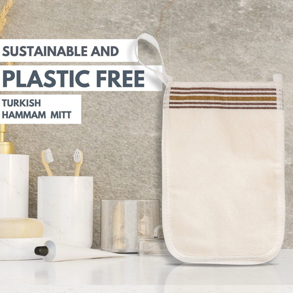 Eco Bath London Turkish Bath Mitt Fine Texture - Skin Exfoliating Glove by Eco Bath London | The Hackers Market